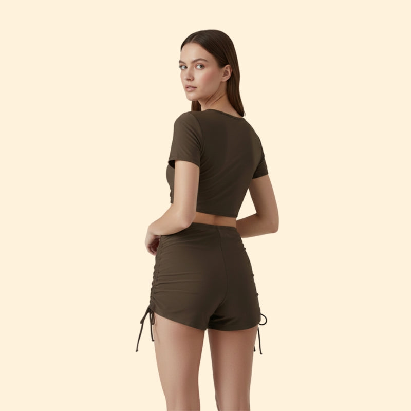 Women’s Swimwear Set with V-Neck Design