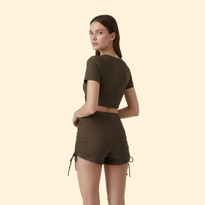Women’s Swimwear Set with V-Neck Design