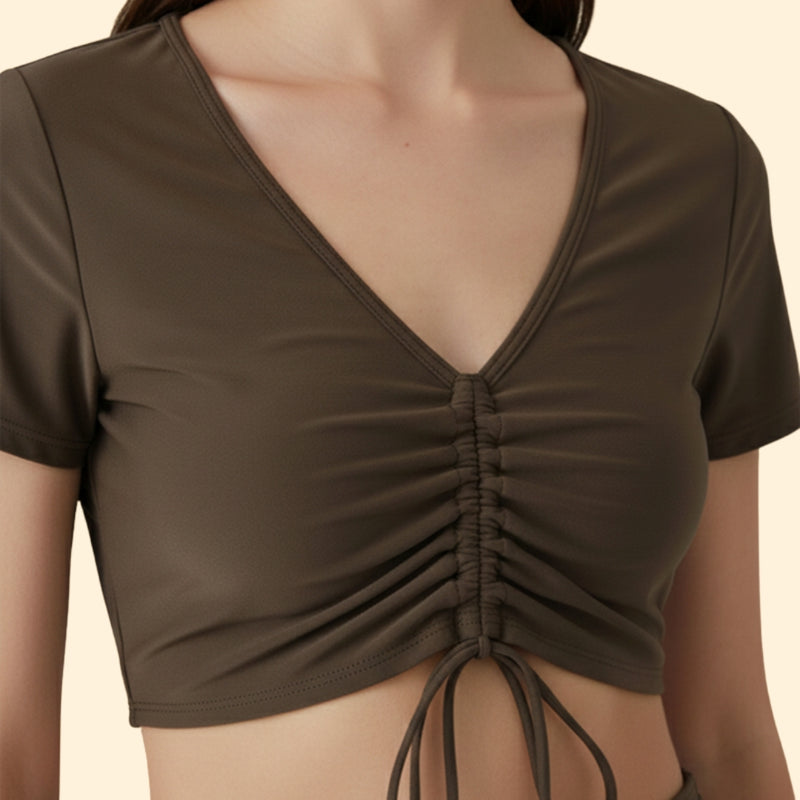 Women’s Swimwear Set with V-Neck Design