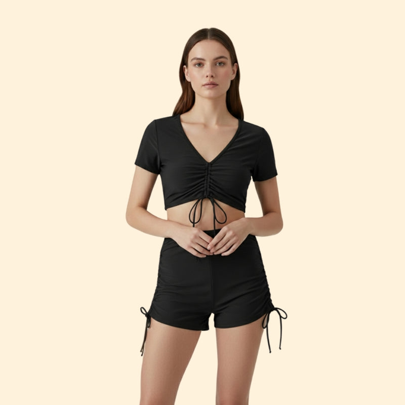 Women’s Swimwear Set with V-Neck Design