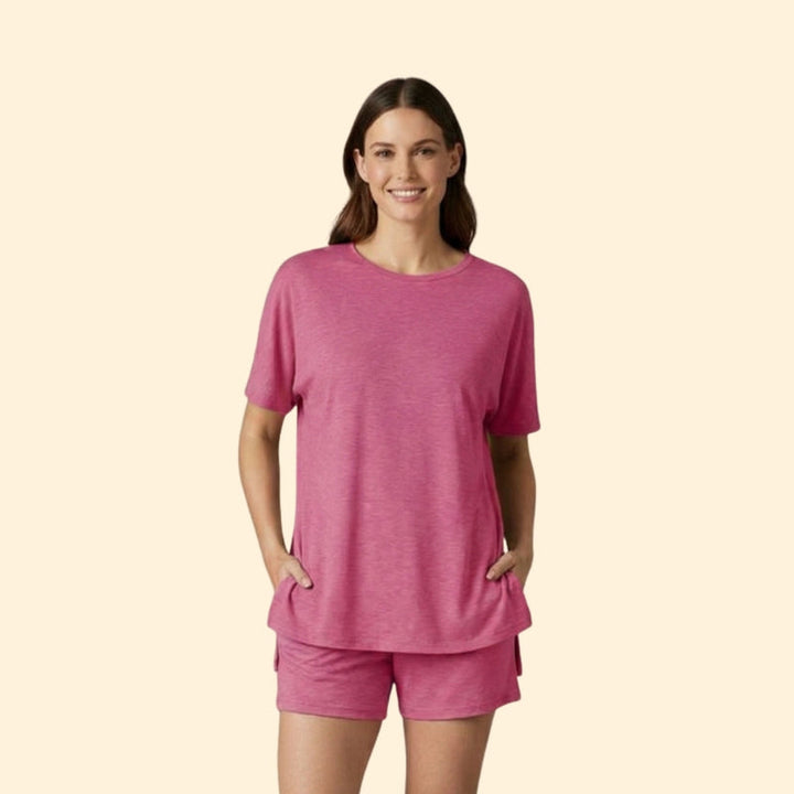 Women’s T-Shirt and Shorts Set with Side Knot