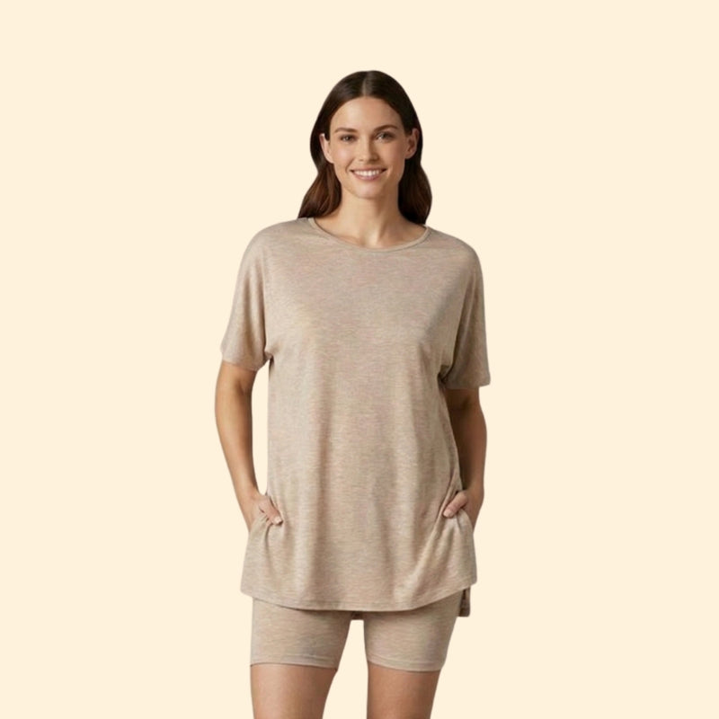 Women’s T-Shirt and Shorts Set with Side Knot