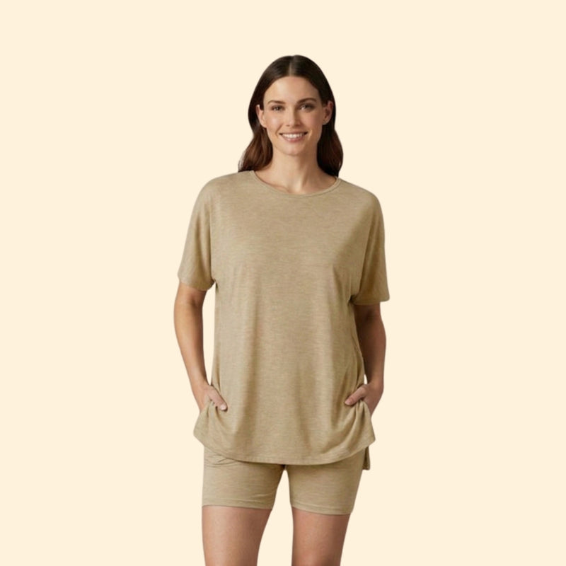 Women’s T-Shirt and Shorts Set with Side Knot