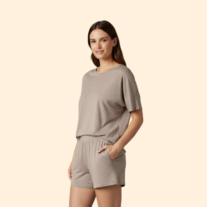 Women’s T-Shirt and Shorts Set with Side Knot