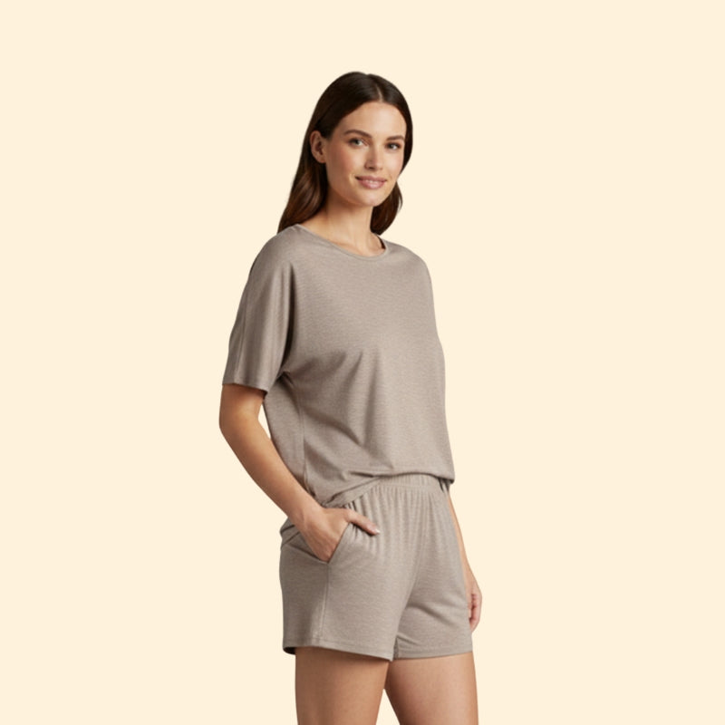 Women’s T-Shirt and Shorts Set with Side Knot