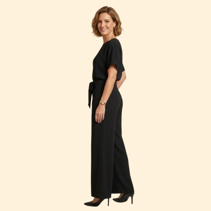 Women’s T-Shirt and Wide-Leg Pants with Tie