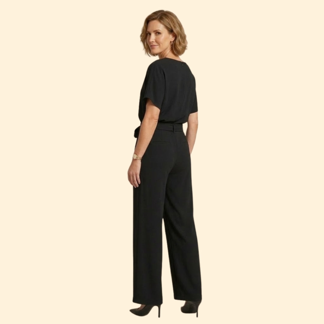 Women’s T-Shirt and Wide-Leg Pants with Tie