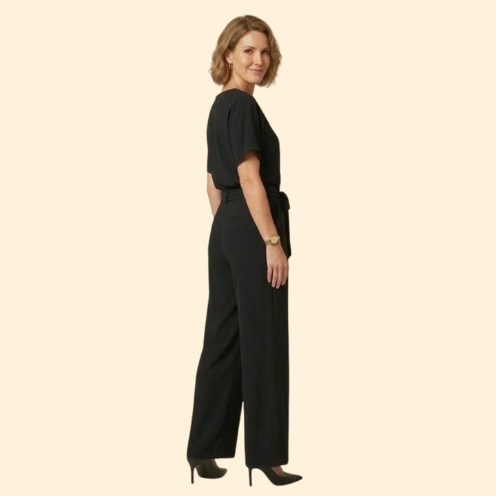 Women’s T-Shirt and Wide-Leg Pants with Tie
