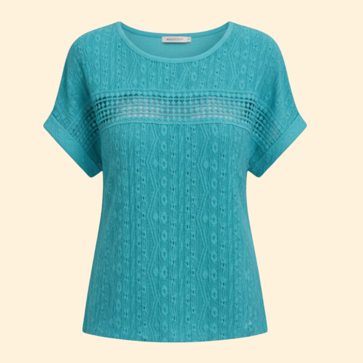 Women’s T-Shirt with Batwing Sleeves and Lace Detail