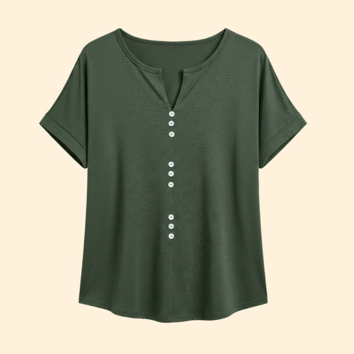 Women’s T-Shirt with Button Front Detail