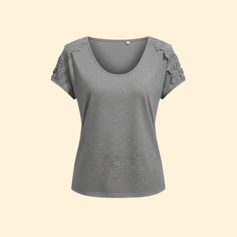 Women’s T-Shirt with Lace Shoulder Detailing