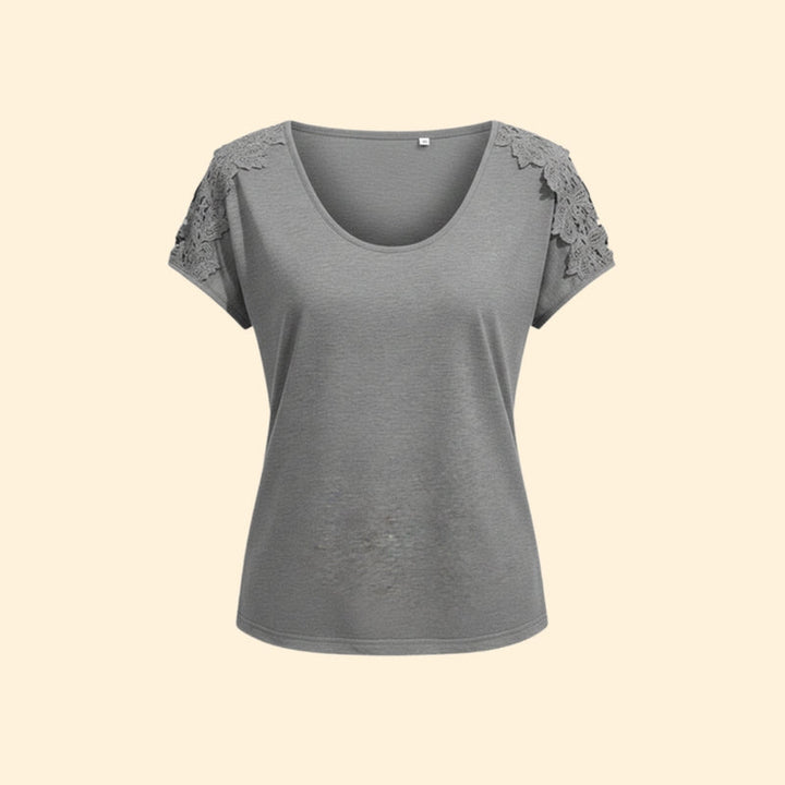 Women’s T-Shirt with Lace Shoulder Detailing