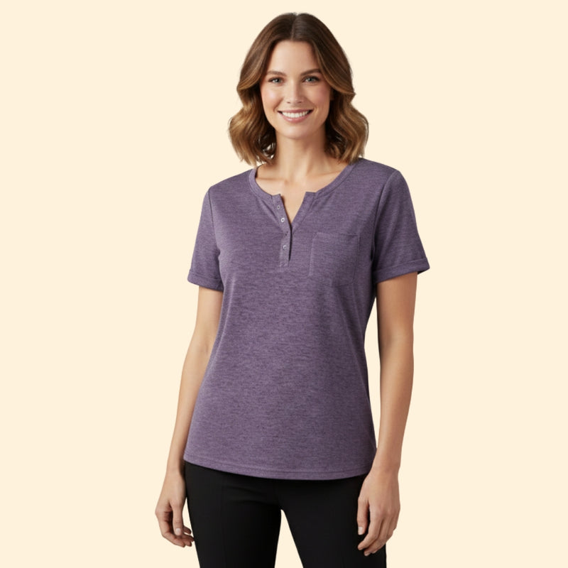 Women’s T-Shirt with Pocket and Button Detail