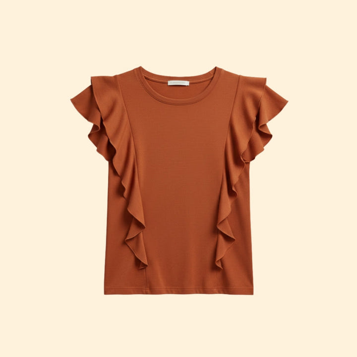 Women’s T-Shirt with Ruffled Sleeves