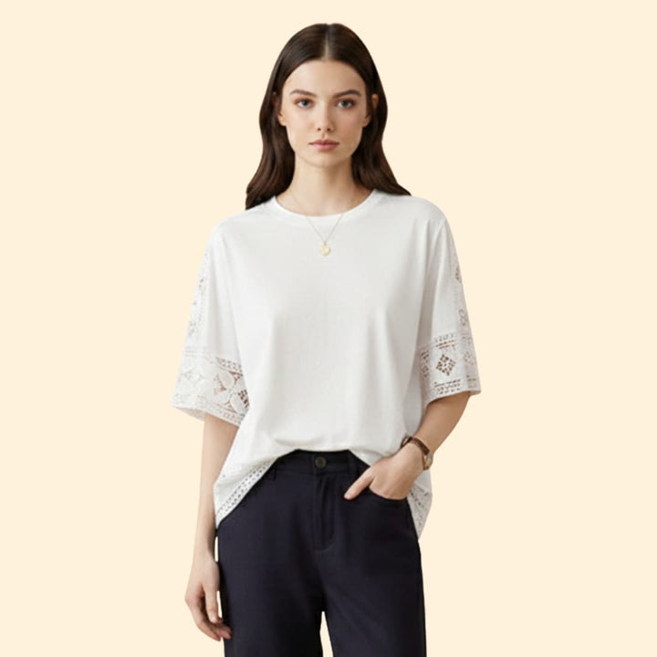 Women’s T-shirt with Lace Trim