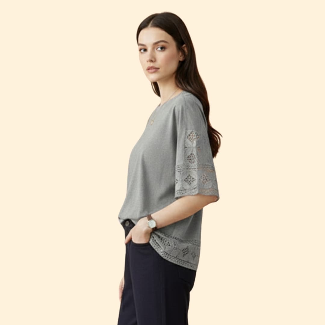 Women’s T-shirt with Lace Trim