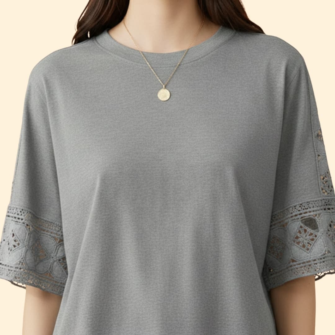 Women’s T-shirt with Lace Trim
