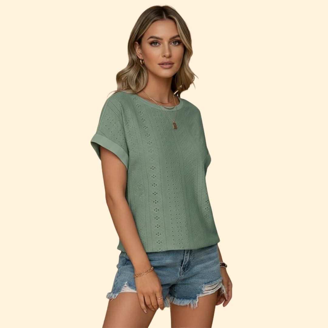 Women's T-shirt with Short Sleeve Design