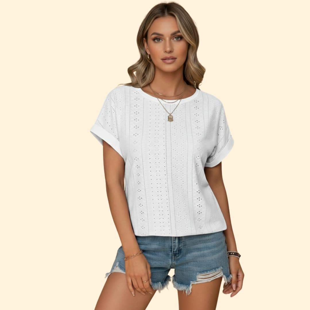 Women's T-shirt with Short Sleeve Design
