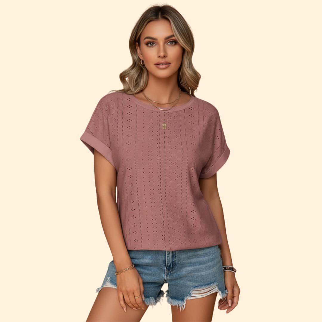Women's T-shirt with Short Sleeve Design