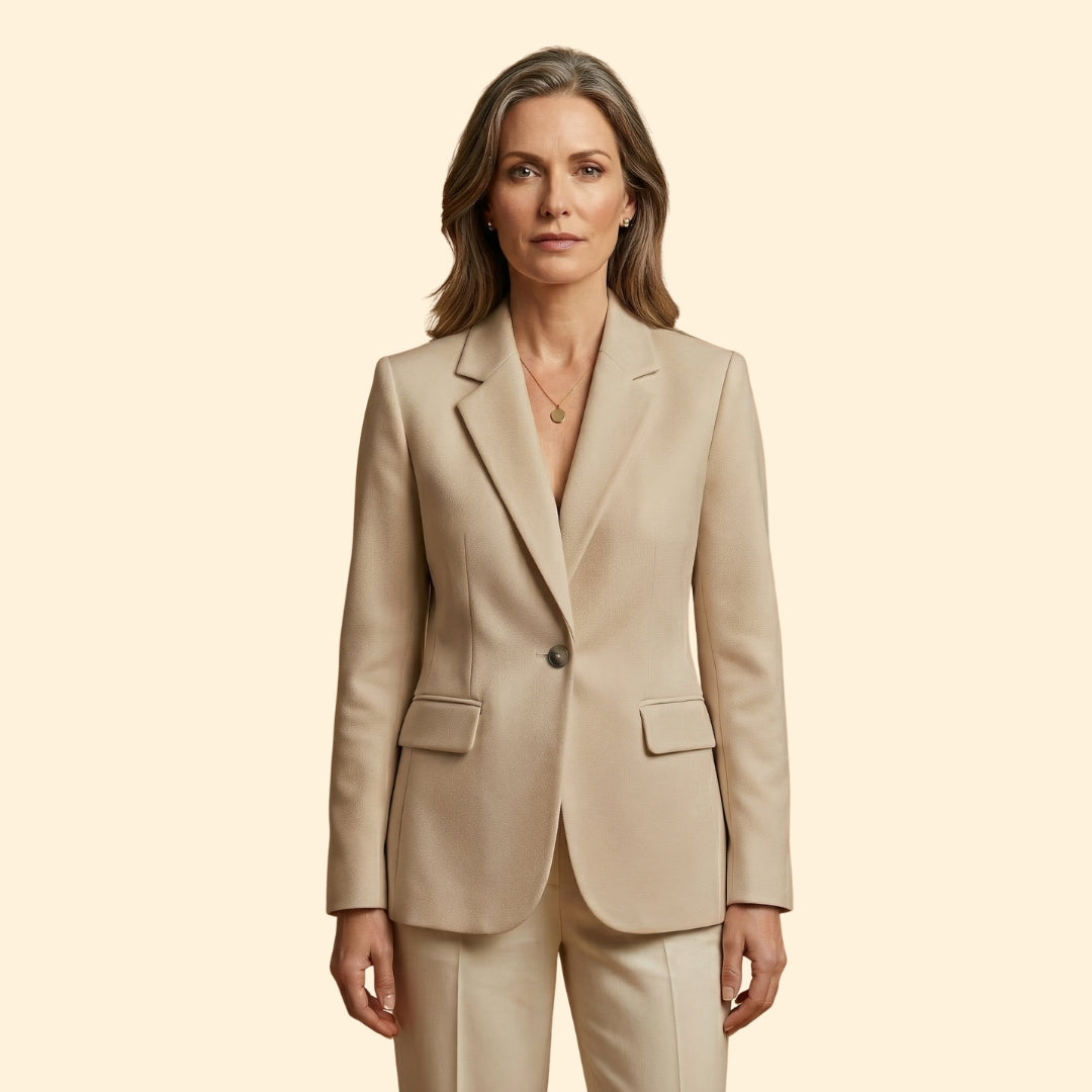 Women's Tailored Blazer Single-Button Closure