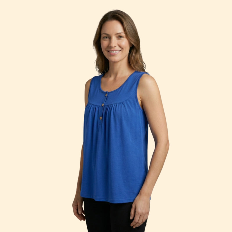 Women’s Tank Top with Button Accent