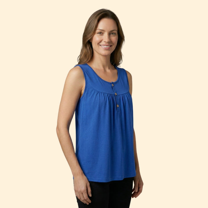 Women’s Tank Top with Button Accent