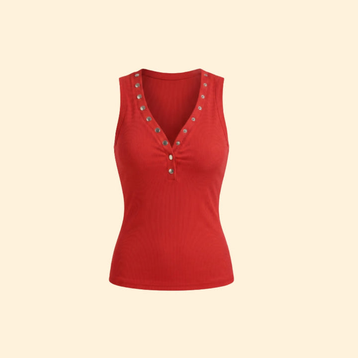 Women's Tank Top with V-Neck Design