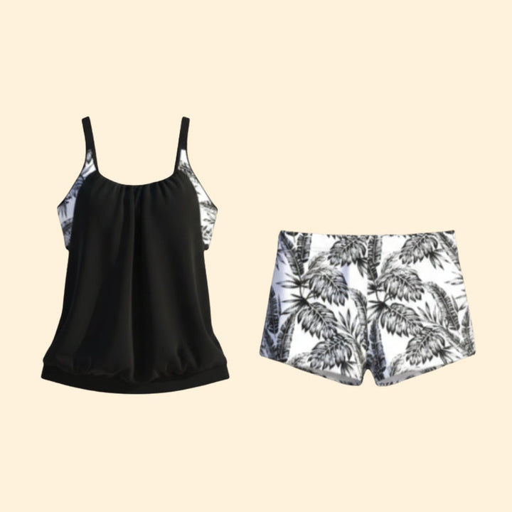 Women’s Tankini Set with Floral Print Shorts