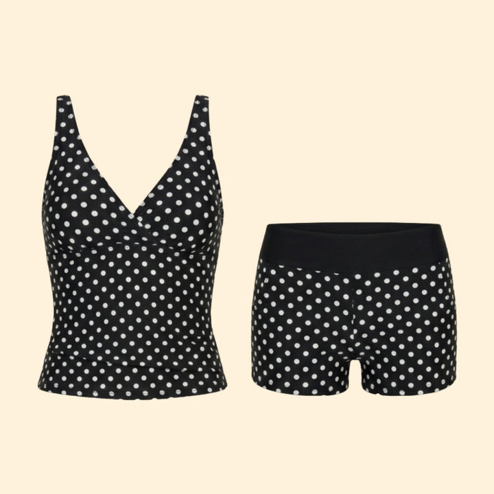 Women’s Tankini Set with Polka Dot Design