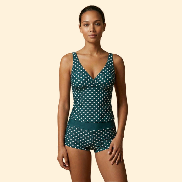 Women’s Tankini Set with Polka Dot Design
