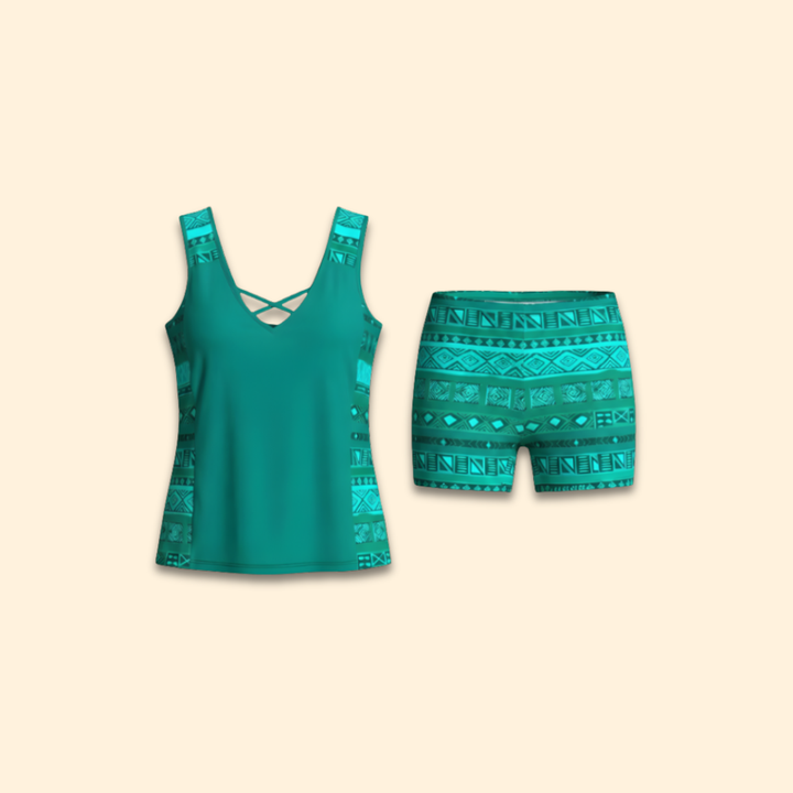 Women’s Tankini Set with Side Tie Detail
