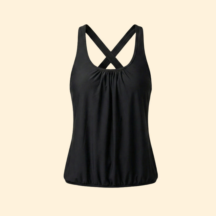 Women’s Tankini with Ruched Front and Shorts