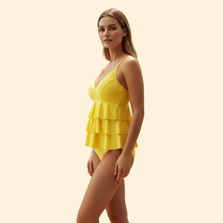 Women's Tankini with Tiered Ruffle Detail