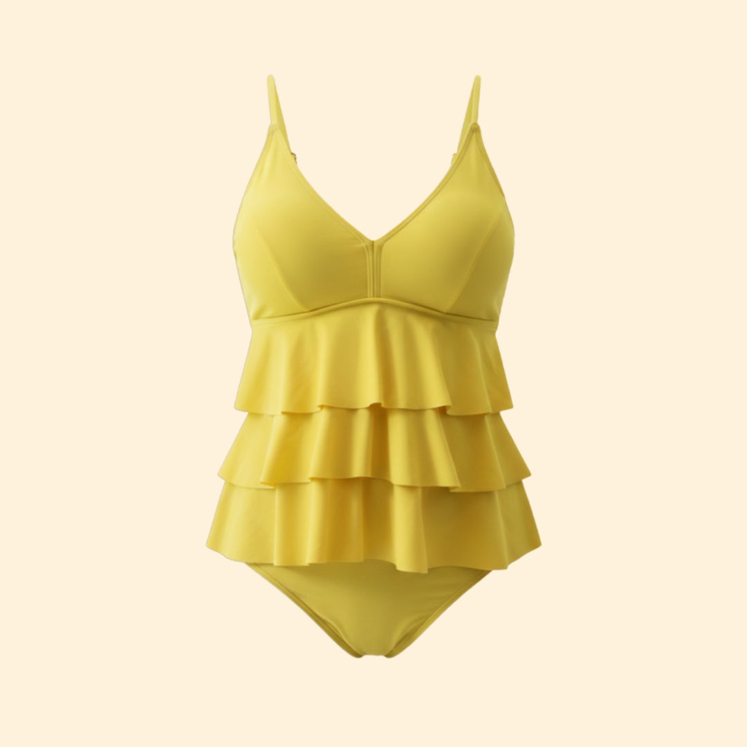 Women's Tankini with Tiered Ruffle Detail