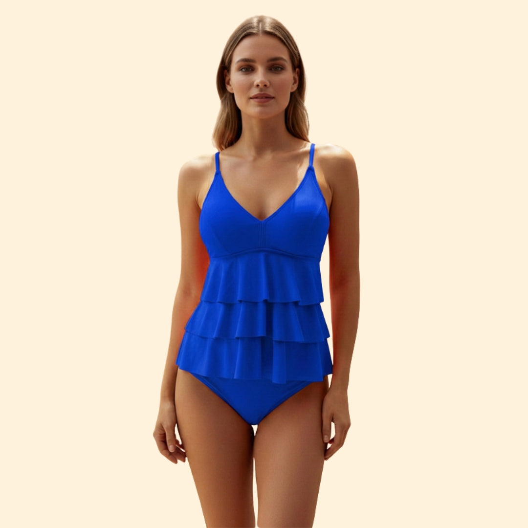Women's Tankini with Tiered Ruffle Detail