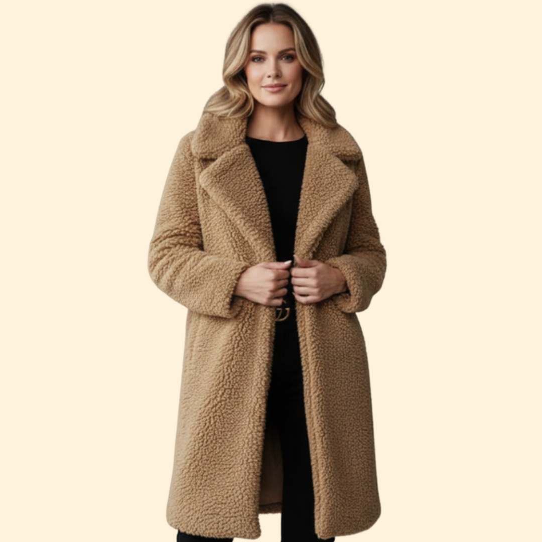Women’s Teddy Overcoat with Notched Collar
