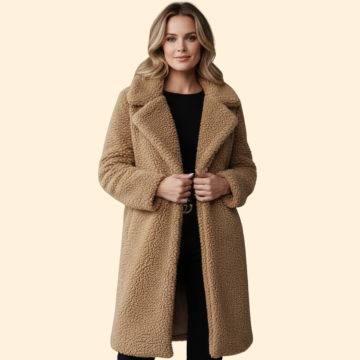 Women’s Teddy Overcoat with Notched Collar