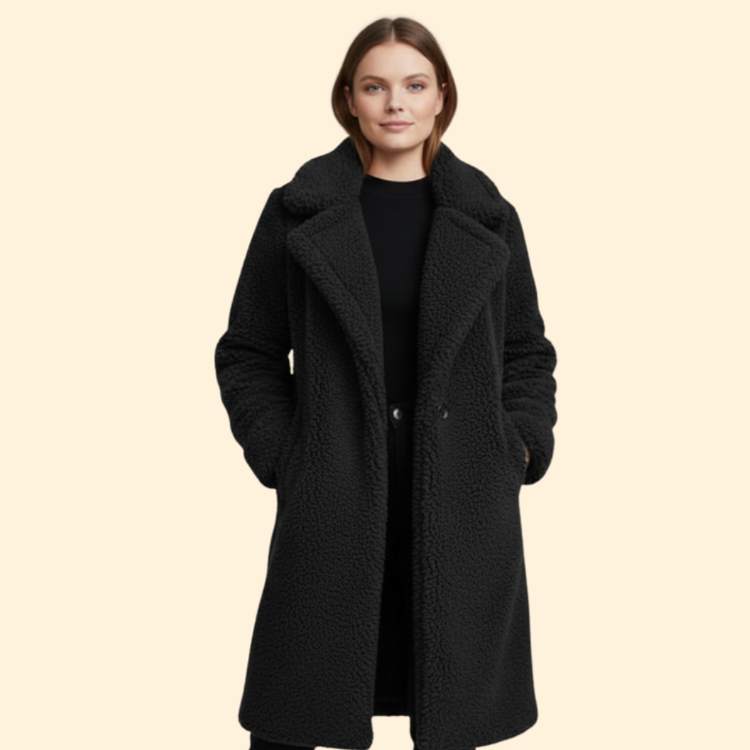 Women’s Teddy Overcoat with Notched Collar