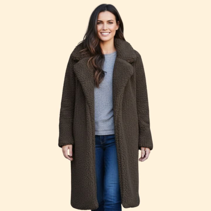 Women’s Teddy Overcoat with Notched Collar