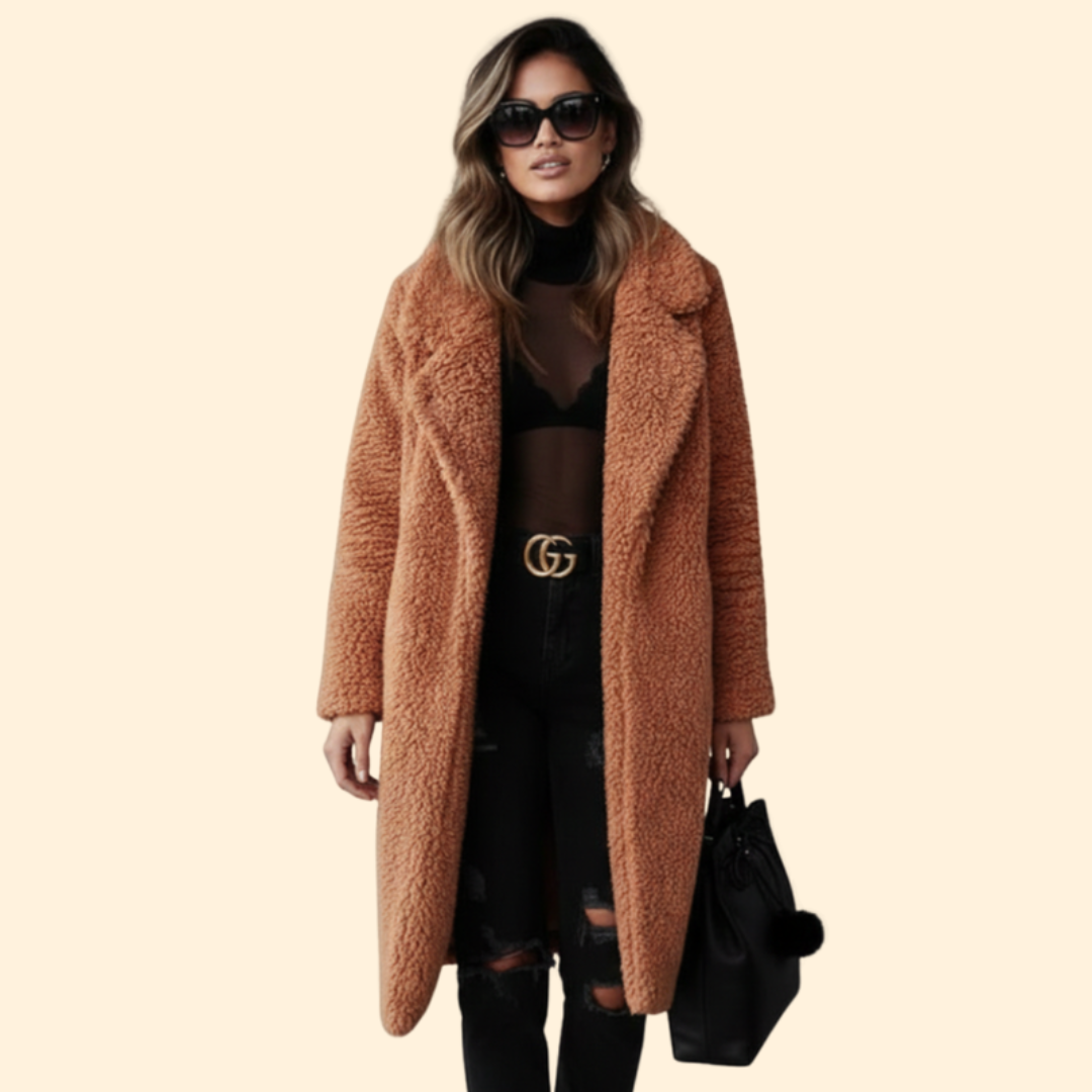 Women’s Teddy Overcoat with Notched Collar