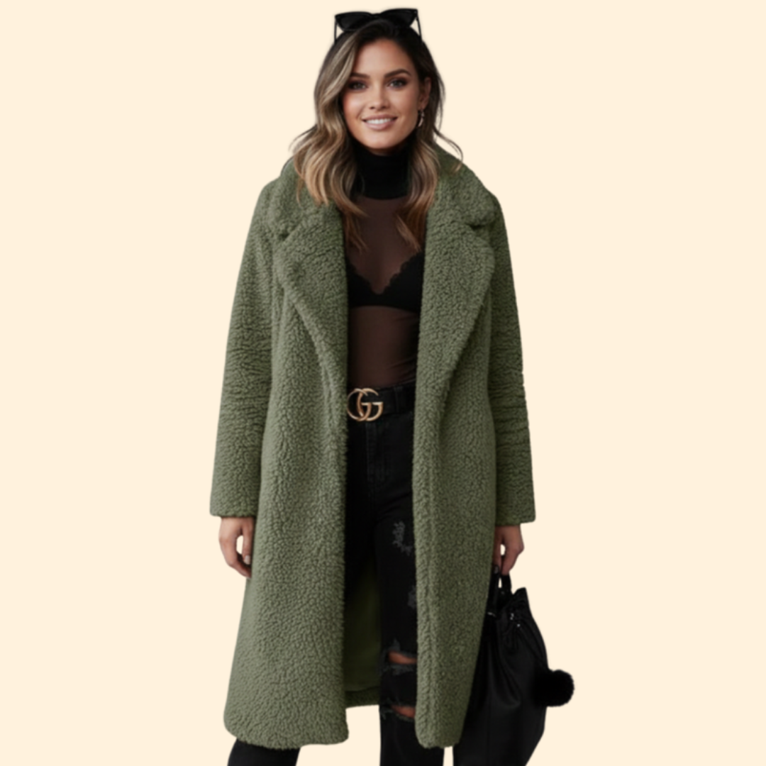 Women’s Teddy Overcoat with Notched Collar