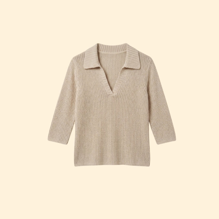 Women’s Textured Shirt with Open Neckline