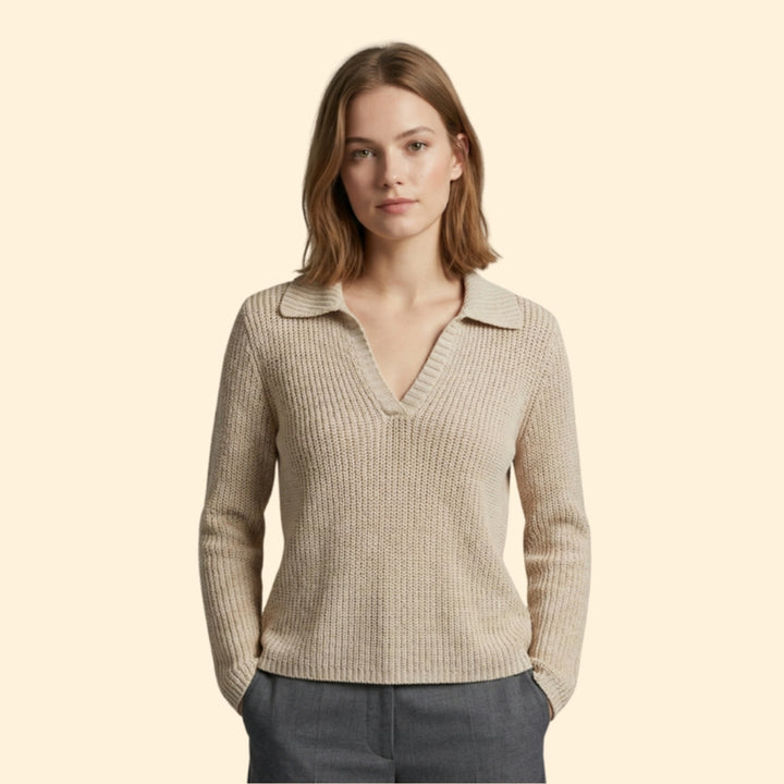 Women’s Textured Shirt with Open Neckline