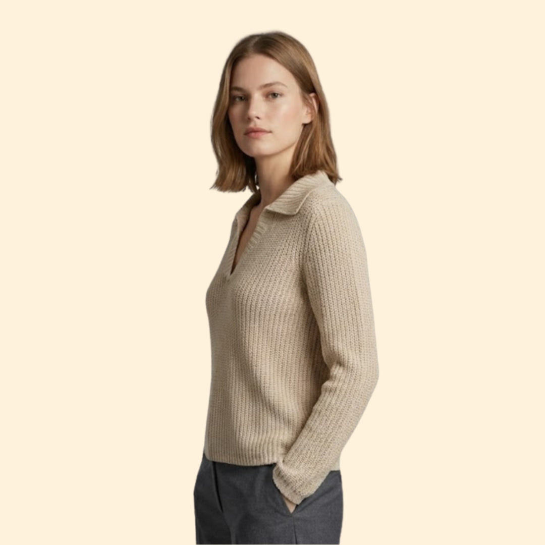 Women’s Textured Shirt with Open Neckline