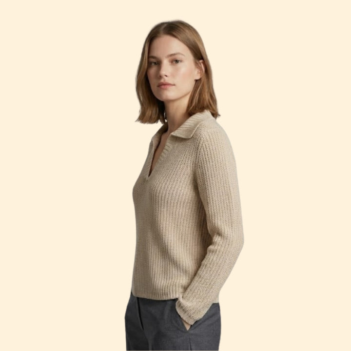Women’s Textured Shirt with Open Neckline