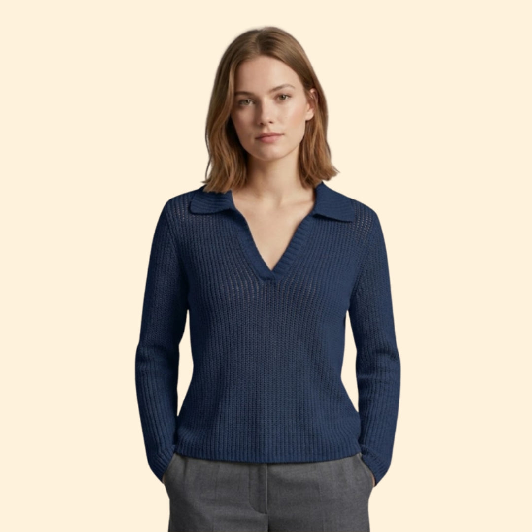 Women’s Textured Shirt with Open Neckline