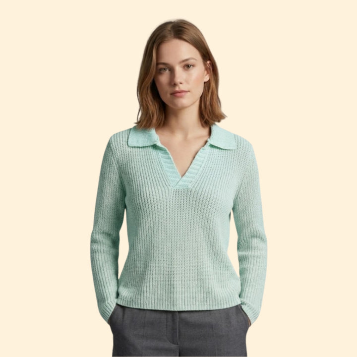 Women’s Textured Shirt with Open Neckline