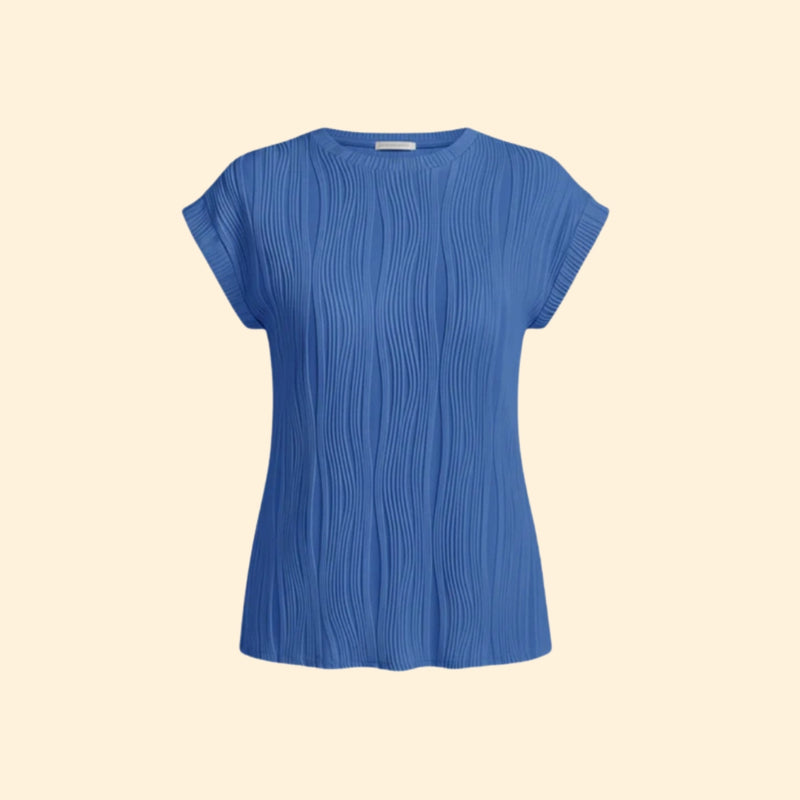 Women’s Textured T-Shirt with Rolled Sleeves