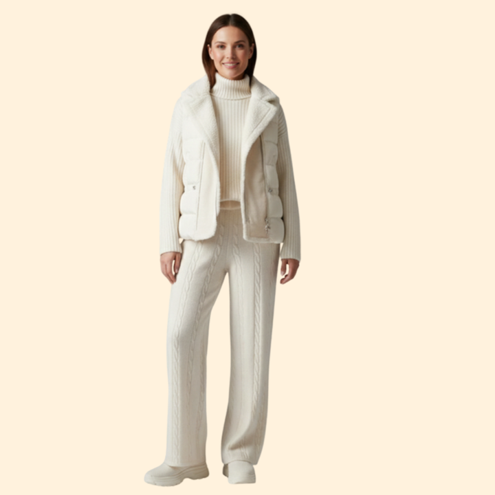 Women’s Three-Piece Set with Padded Vest